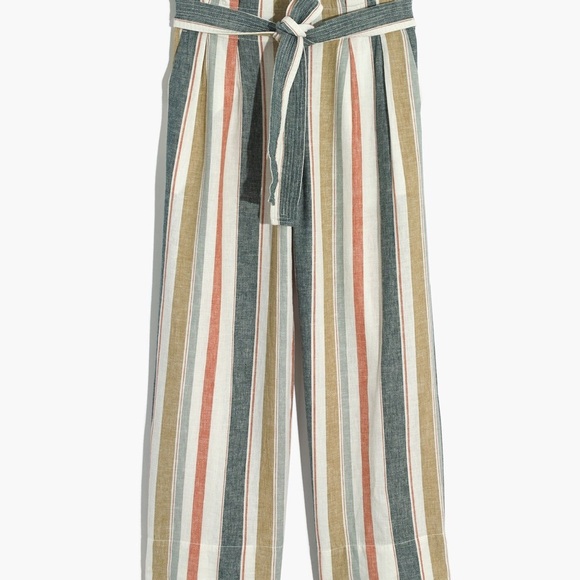 Madewell Tie-Waist Huston Pull-On Crop Pants in Stripe | XXS - Picture 3 of 7